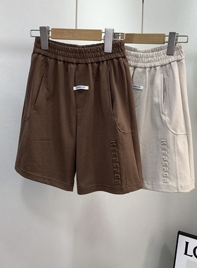 夏款美式休闲宽松短裤男童中大童五分裤复古阔腿裤56586