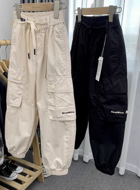 卡芙恰恰童装春秋新款男女童休闲工装裤儿童韩版休闲长裤18809