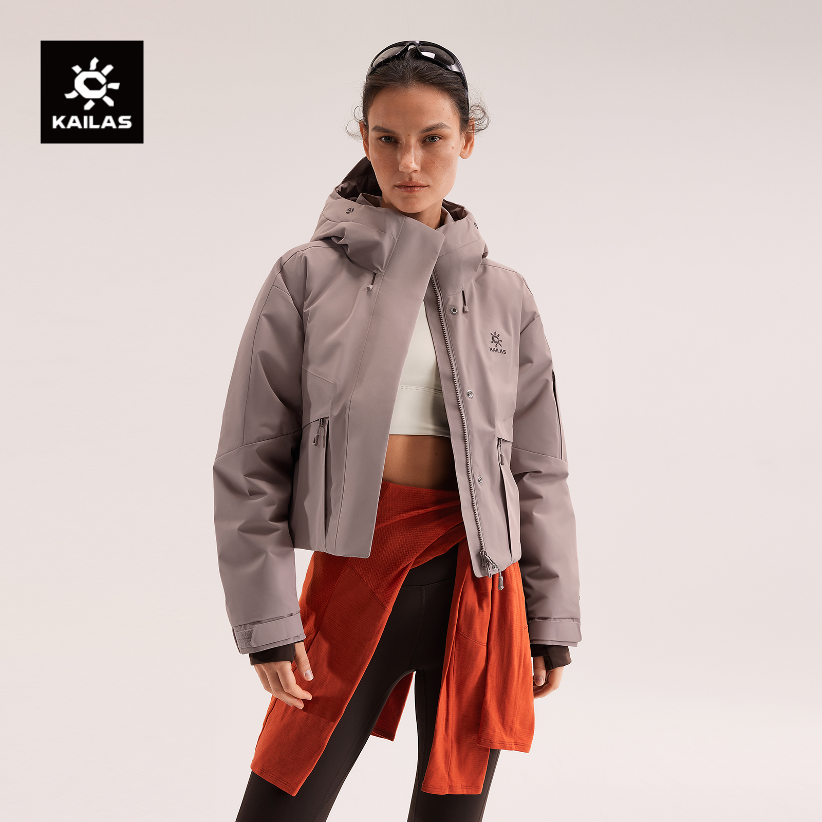 KAILAS凯乐石硬壳羽绒服短款650蓬鹅绒保暖户外运动徒步通勤女款