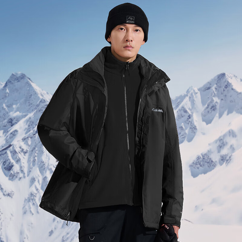哥伦比亚摇粒绒三合一冲锋衣男装秋冬新款外套抓绒内胆运动服夹克