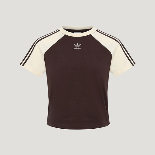 Adidas三叶草26年夏季新款女子拼色短款运动短袖T恤KU4767 KU4768
