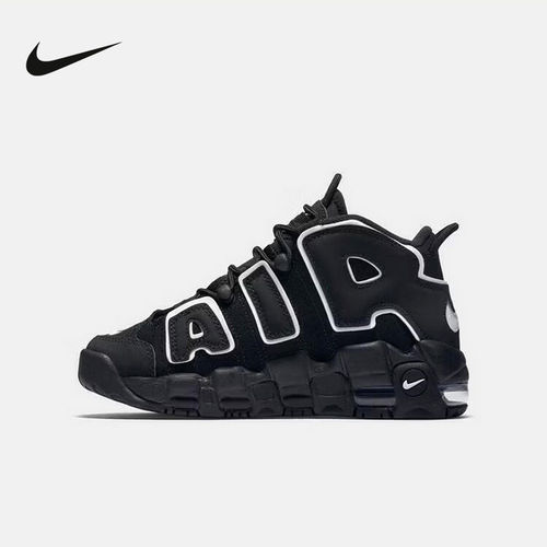 Nike耐克女鞋大AIR More Uptempo黑白色中帮复古篮球鞋415082-002