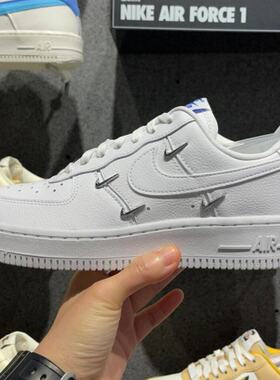 Nike耐克女鞋Air Force 1低帮AF1白蓝四钩空军一号板鞋CT1990-100
