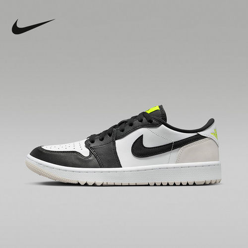 耐克男鞋AIR Jordan 1 AJ1黑白高尔夫球鞋缓震低帮板鞋DD9315-108