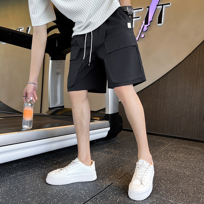 K816夏季多口袋工装短裤男潮流五分裤宽松玉米格休闲裤子P45,男装牛仔裤,电商A117