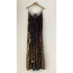 丝绒V领蕾丝拼接法式 性感风 ZV棕色豹纹吊带连衣裙女长款 24冬新款