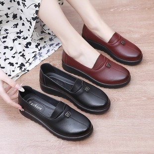 平底休闲防滑中老年单鞋 软底舒适皮鞋 女 单鞋 春秋久穿不累脚妈妈鞋