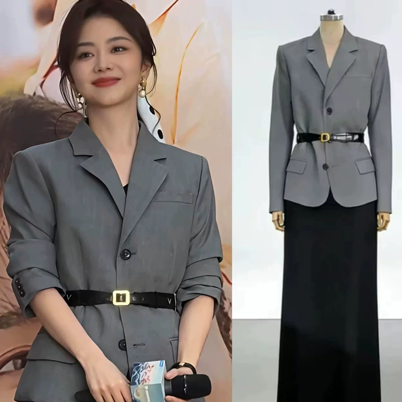 我的山与海谭松韵同款黄色小西装外套女2026春夏职业休闲气质西服