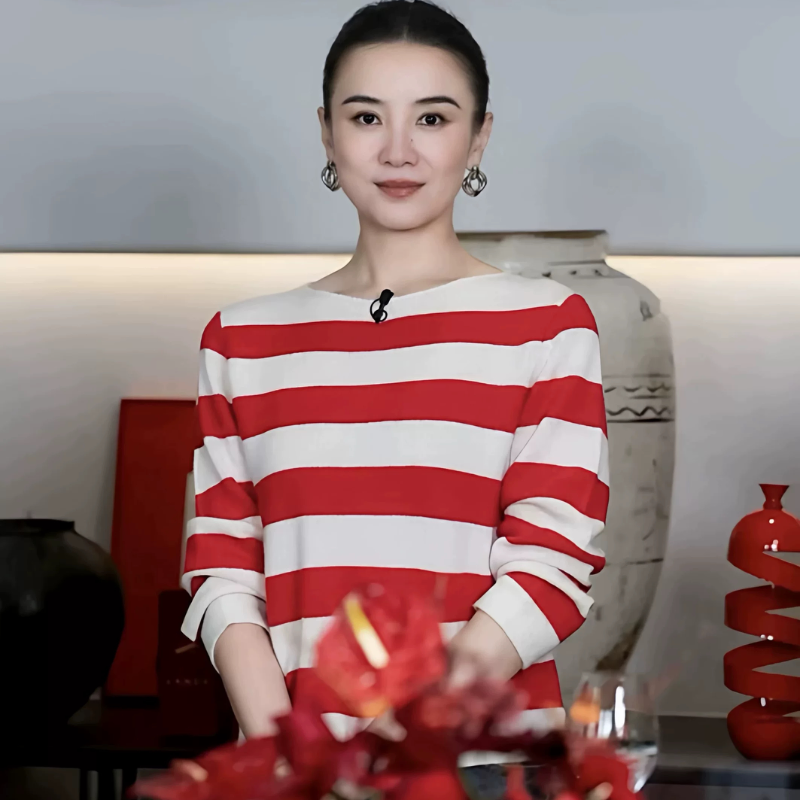 【宋佳同款丨马踏春风】L家2026春新款羊毛绒条纹针织衫