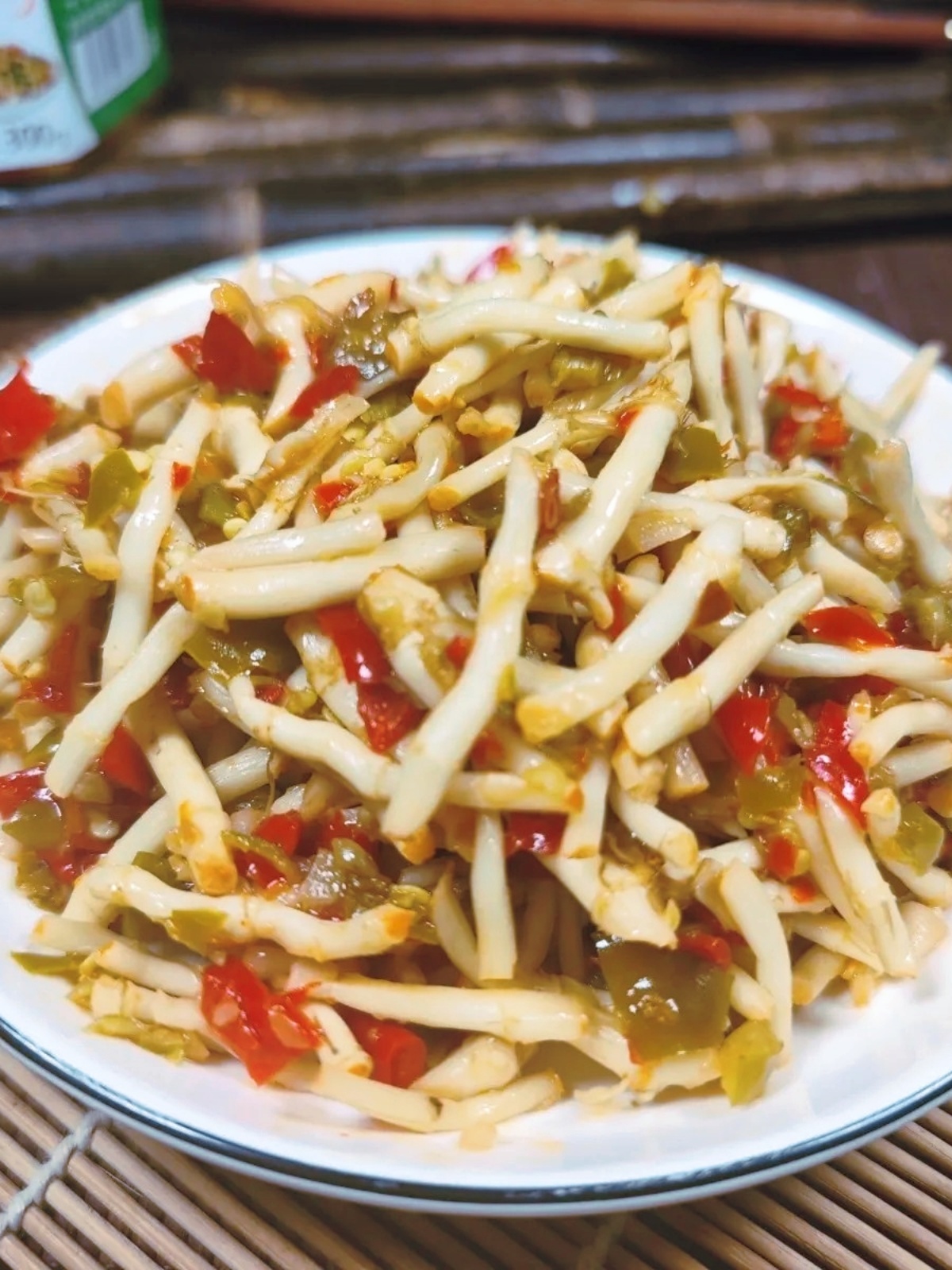 彩椒鱼腥草凉拌菜香辣折耳根即食900g袋装辣椒酱下饭菜湖北特产