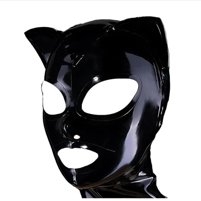 莺密乳胶衣面具猫女郎头套