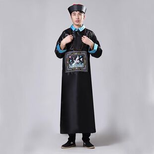 清朝官服官员一品大臣僵尸服装COS万圣节表演服太监服包邮古装