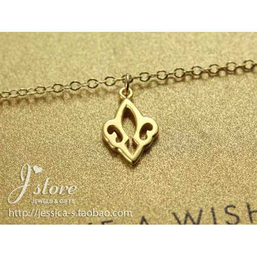 925银镀金链【镂空童军花】吊坠 许愿手链 美国 Dogeared 正品