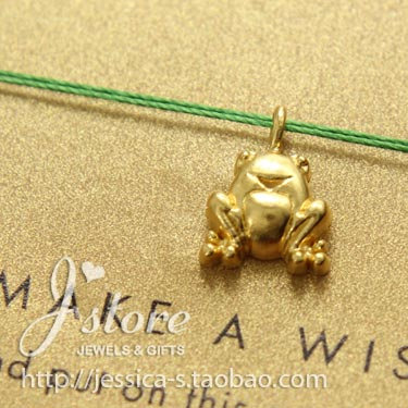 丝线款 银镀金【青蛙】吊坠 许愿项链  美国Dogeared正品