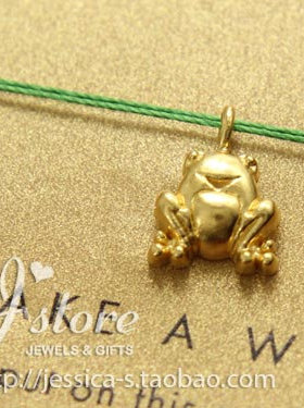 丝线款 银镀金【青蛙】吊坠 许愿项链  美国Dogeared正品