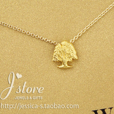 生命之树 许愿项链 925银 银镀金链锁骨链 美国Dogeared正品