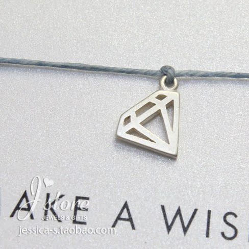 dogeared正品925银线条钻石手绳