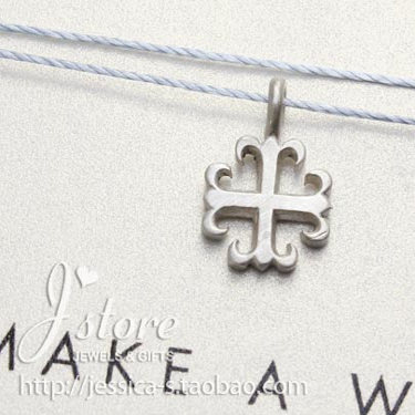 丝线款 925银 银色 英国十字架 吊坠 许愿项链  美国Dogeared正品