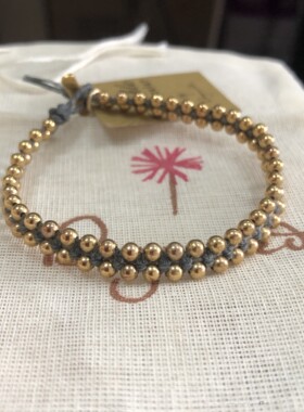 dogeared双排编织铜珠手绳