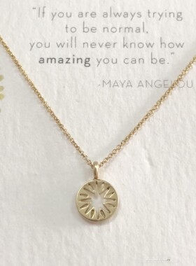 MAYA系列 镂空太阳 许愿项链 金色银色锁骨链 美国Dogeared正品