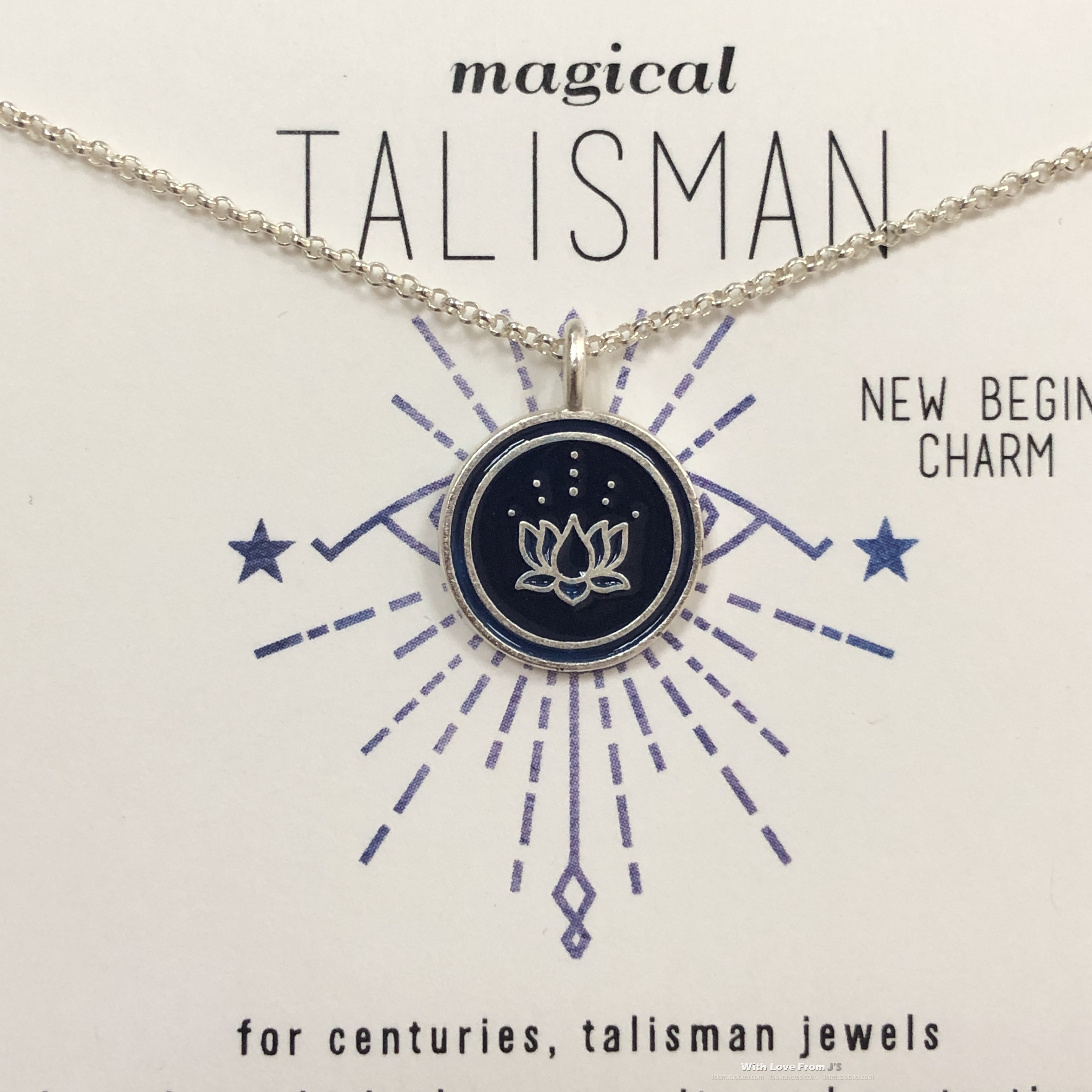 彩色珐琅护身符圆牌项链 盛开的莲花 HAMSA小手 大象Dogeared正品