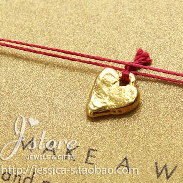 丝线款 银镀金【石头心】吊坠 许愿项链 爱心 美国Dogeared正品