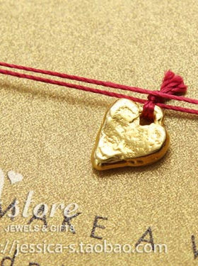 丝线款 银镀金【石头心】吊坠 许愿项链 爱心 美国Dogeared正品