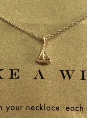 小帆船锁骨链 银镀金许愿项链 一帆风顺 航行 美国 Dogeared正品