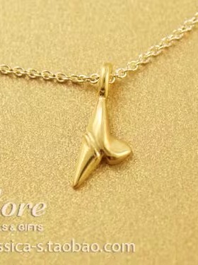 鲨鱼牙锁骨链 银镀金许愿项链 冲浪女孩 美国 Dogeared正品