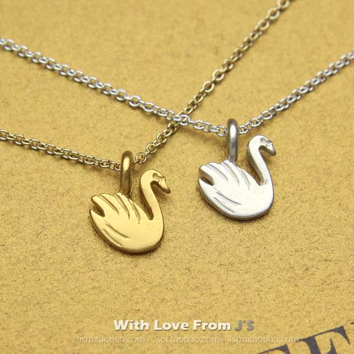 优美的天鹅 许愿项链 银镀金锁骨链 银色 美国Dogeared正品