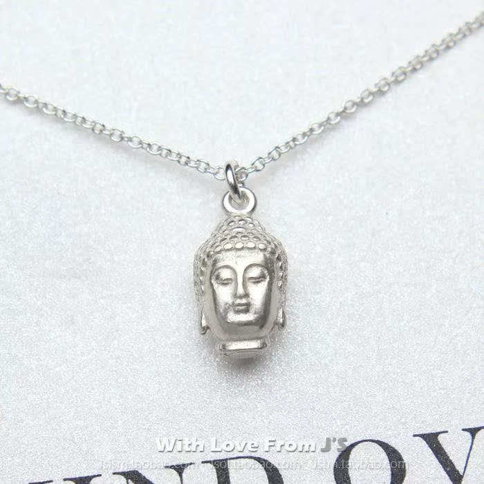 美国dogeared正品立体佛头项链