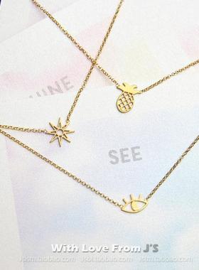 SUMMER系列 镂空 菠萝 闪耀阳光 旭日 项链 美国 Dogeared 正品