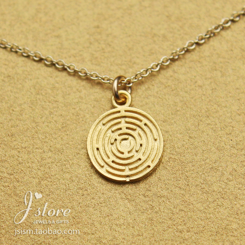 迷宫项链dogeared银镀金锁骨链