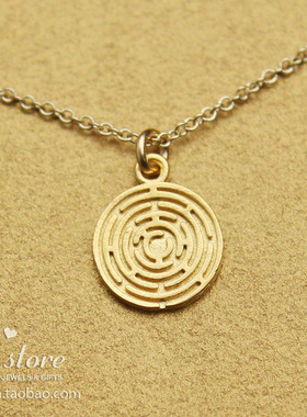 迷宫项链dogeared银镀金锁骨链