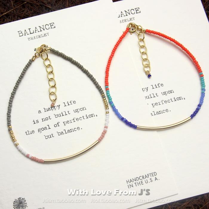 dogeared美国迷你天然石手链彩珠