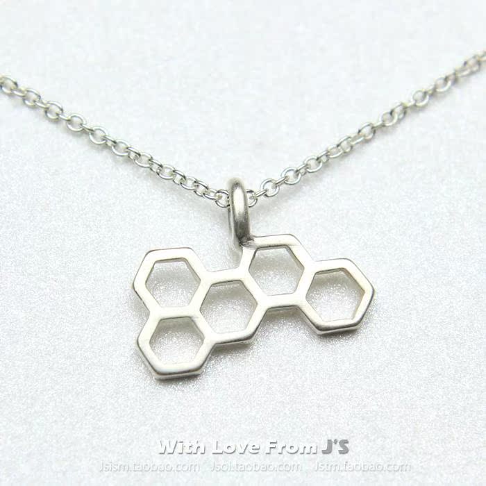 蜂巢 许愿项链 925银锁骨链项链 银饰品 美国Dogeared正品