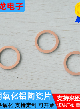 覆铜氧化铝陶瓷片内16.26*外21.23mm耐磨陶瓷片耐高温陶瓷片定制