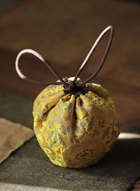 雅辑 夕颜 真丝织锦仕覆袋 茶具收纳包杯袋 抽纸盒纸巾收纳包z