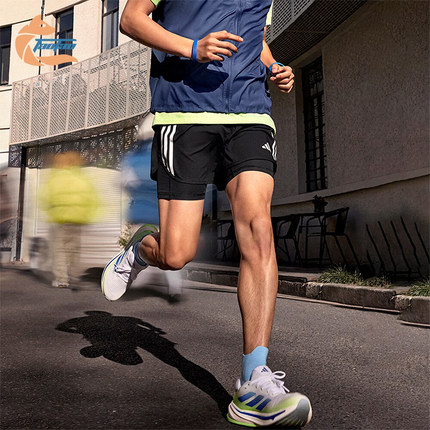 Adidas/阿迪达斯正品OTR E 3S 2IN1 S男士跑步运动短裤IQ3808