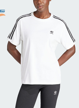 Adidas/阿迪达斯正品3 STRIPE TEE 女士舒适运动短袖T恤IR8051