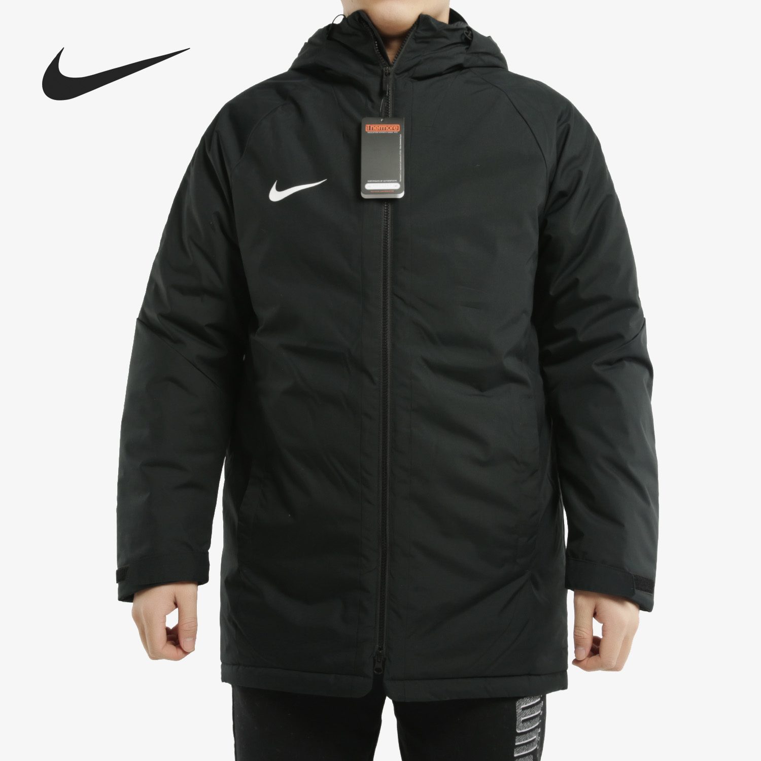 Nike/耐克正品中超版足球中长款连帽防水防寒保暖加厚棉衣 893799