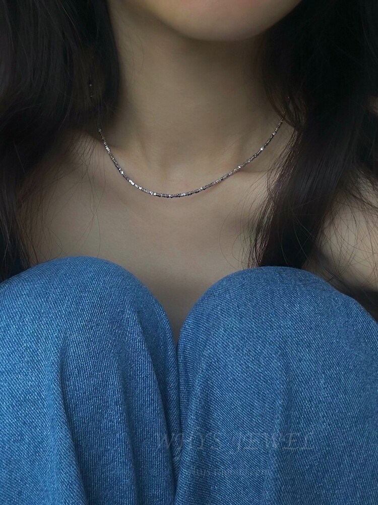 WHYs纯银碎银子简约项链