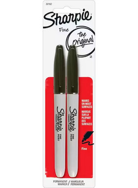 Sharpie 30162 Fine Point Permanent Markers, Black 黑色油性笔