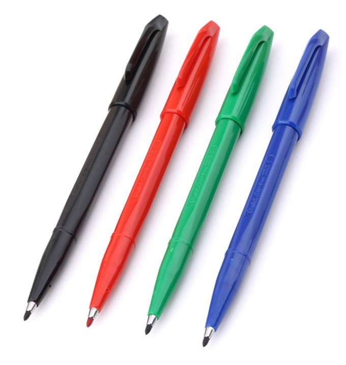 pentel  S520 签字笔 黑 红 蓝 绿4色可选