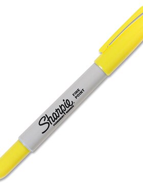 Sharpie三福记号笔 黄色油性笔 麦克笔 Fine Point Marker 30035