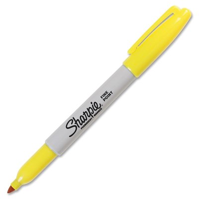 Sharpie三福记号笔 黄色油性笔 麦克笔 Fine Point Marker 30035