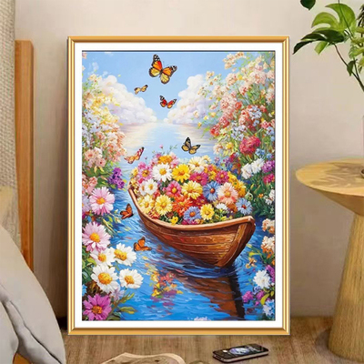 幸福满载而归2025上新十字绣客厅风景小画棉线大格治愈性浪漫刺绣