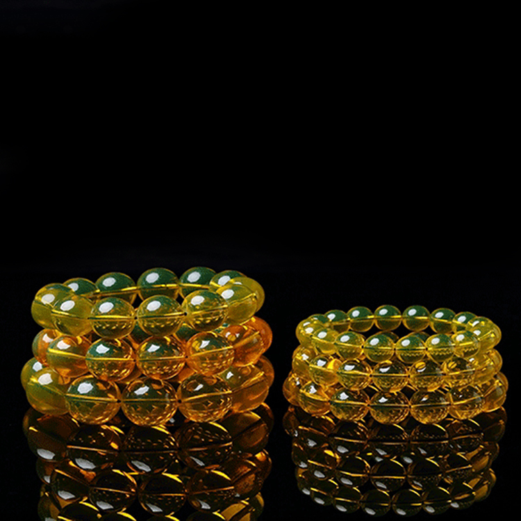 墨西哥5A净水蓝珀手串纯蜜蜡佛珠念珠琥珀圆珠单圈手链男女带证书