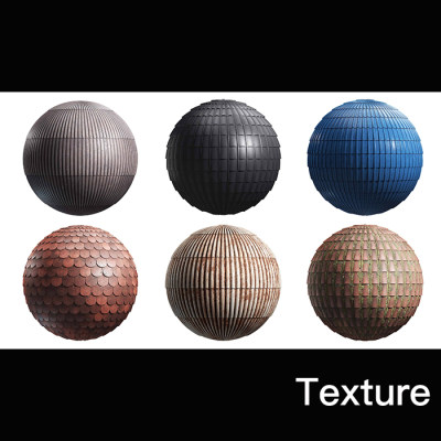 Texture 100组8K屋顶瓦片PBR无缝纹理贴图合集