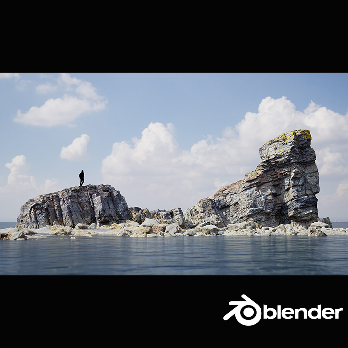 Blender 海岸悬崖岩石峭壁扫描PBR模型